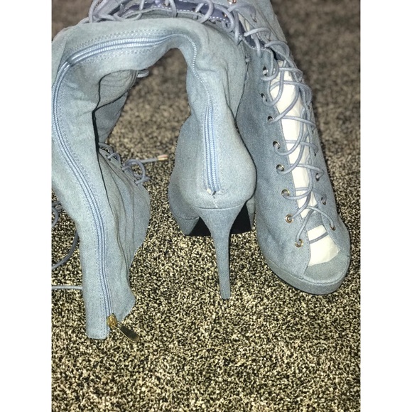 Denim High Heel Boots - Picture 7 of 7